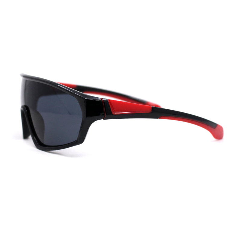 Boys Child Size Mirror Lens Wrap Shield Sport Plastic Sunglasses