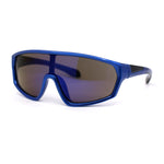 Boys Child Size Mirror Lens Wrap Shield Sport Plastic Sunglasses