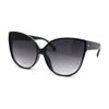 Womens Oversized Cat Eye Dimensional Plastic Rim Chic Sunglasses