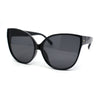 Womens Oversized Cat Eye Dimensional Plastic Rim Chic Sunglasses