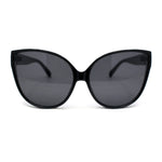 Womens Oversized Cat Eye Dimensional Plastic Rim Chic Sunglasses