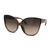 Womens Oversized Cat Eye Dimensional Plastic Rim Chic Sunglasses