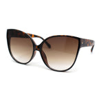 Womens Oversized Cat Eye Dimensional Plastic Rim Chic Sunglasses