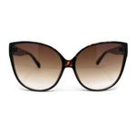 Womens Oversized Cat Eye Dimensional Plastic Rim Chic Sunglasses