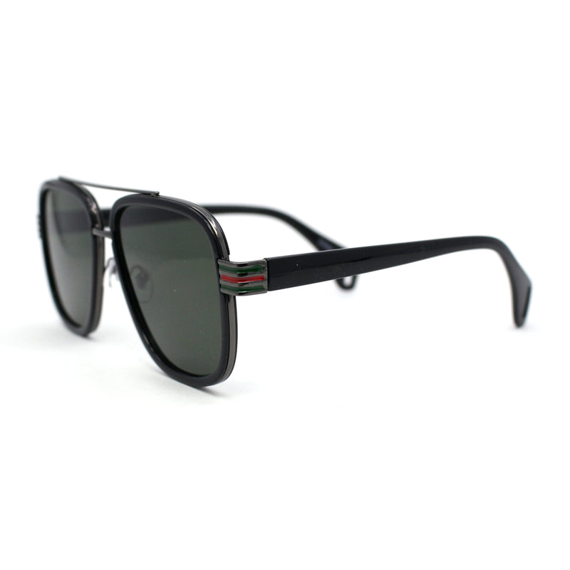 Mens Luxury Double Rim Fashion Racer Rectangle Sunglasses