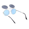 Retro Smiley Face Double Flip Up Round Circle Lens Hippie Sunglasses