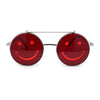 Retro Smiley Face Double Flip Up Round Circle Lens Hippie Sunglasses