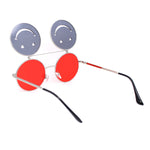 Retro Smiley Face Double Flip Up Round Circle Lens Hippie Sunglasses