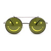 Retro Smiley Face Double Flip Up Round Circle Lens Hippie Sunglasses