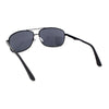 Mens Narrow Rectangle Spring Hinge Luxe Officer Metal Rim Sunglasses