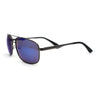 Mens Narrow Rectangle Spring Hinge Luxe Officer Metal Rim Sunglasses