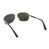 Mens Narrow Rectangle Spring Hinge Luxe Officer Metal Rim Sunglasses