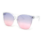 Womens Inset Lens Horn Rim Retro Oversized Whimsical Sunglasses