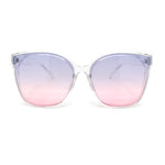 Womens Inset Lens Horn Rim Retro Oversized Whimsical Sunglasses