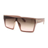 Womens Oversize Flat Top Shield Rectangle Hard Diva Sunglasses