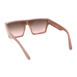 Womens Oversize Flat Top Shield Rectangle Hard Diva Sunglasses