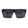 Womens Oversize Flat Top Shield Rectangle Hard Diva Sunglasses