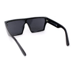 Womens Oversize Flat Top Shield Rectangle Hard Diva Sunglasses