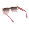 Womens Oversize Flat Top Shield Rectangle Hard Diva Sunglasses