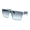 Womens Oversize Flat Top Shield Rectangle Hard Diva Sunglasses