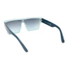 Womens Oversize Flat Top Shield Rectangle Hard Diva Sunglasses