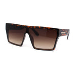 Womens Oversize Flat Top Shield Rectangle Hard Diva Sunglasses