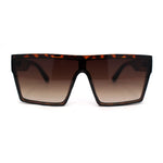 Womens Oversize Flat Top Shield Rectangle Hard Diva Sunglasses