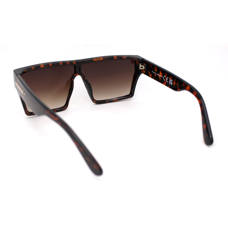 Womens Oversize Flat Top Shield Rectangle Hard Diva Sunglasses