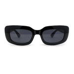 Womens Mod Rectangle Subtle Weave Pattern Arm Sunglasses