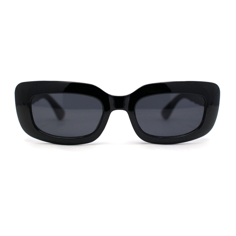 Womens Mod Rectangle Subtle Weave Pattern Arm Sunglasses