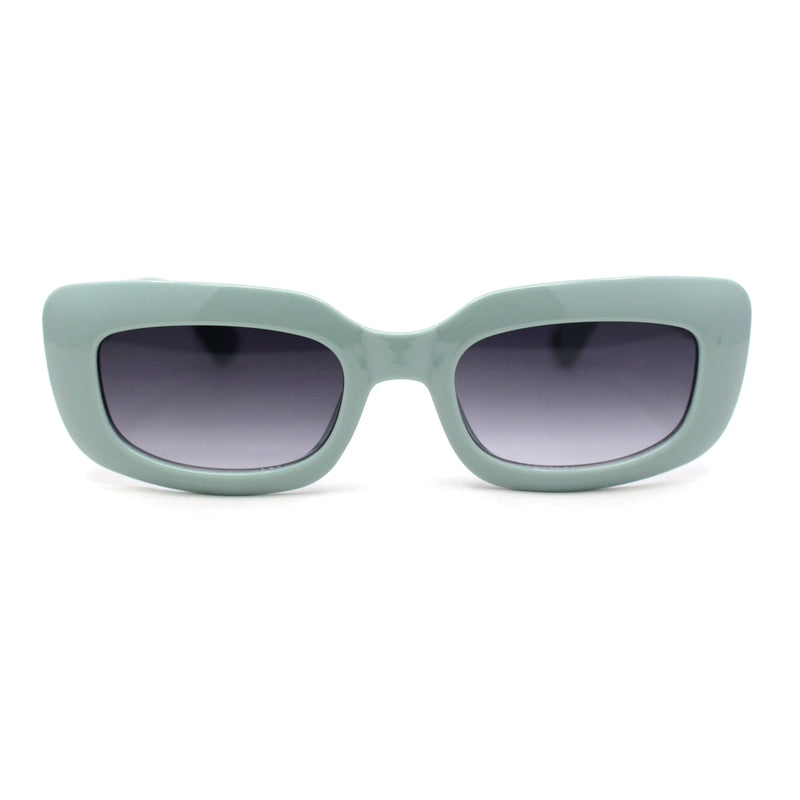 Womens Mod Rectangle Subtle Weave Pattern Arm Sunglasses