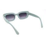 Womens Mod Rectangle Subtle Weave Pattern Arm Sunglasses