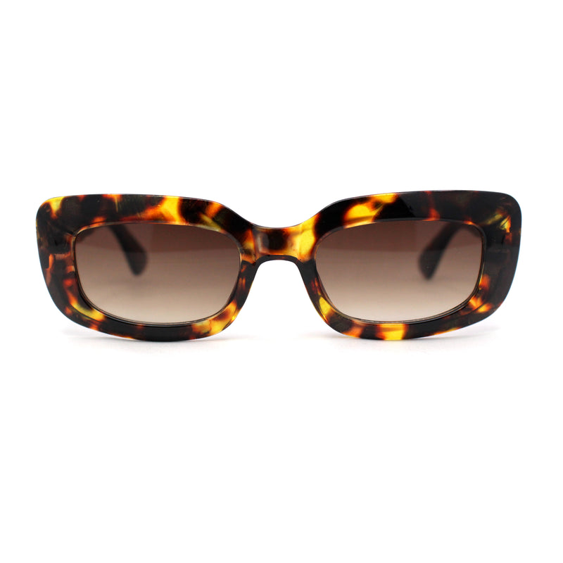 Womens Mod Rectangle Subtle Weave Pattern Arm Sunglasses