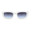 Womens Mod Rectangle Subtle Weave Pattern Arm Sunglasses
