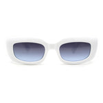 Womens Mod Rectangle Subtle Weave Pattern Arm Sunglasses