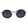 Oval Art Deco Geometric Design Metal Rim Retro Sunglasses