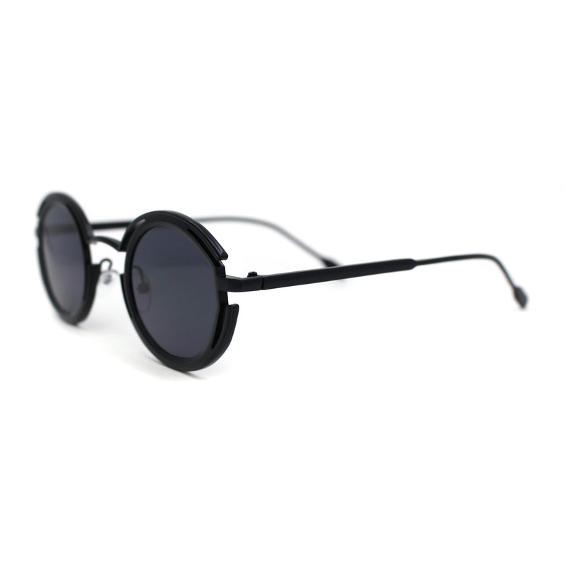 Oval Art Deco Geometric Design Metal Rim Retro Sunglasses