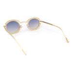 Oval Art Deco Geometric Design Metal Rim Retro Sunglasses