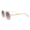 Oval Art Deco Geometric Design Metal Rim Retro Sunglasses