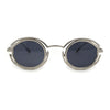 Oval Art Deco Geometric Design Metal Rim Retro Sunglasses