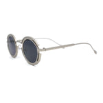 Oval Art Deco Geometric Design Metal Rim Retro Sunglasses