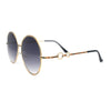 Womens Oversize Round Inlay Tortoise Metal Rim Fashion Sunglasses