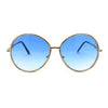 Womens Oversize Round Inlay Tortoise Metal Rim Fashion Sunglasses