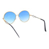 Womens Oversize Round Inlay Tortoise Metal Rim Fashion Sunglasses