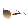 Show Light Rhinetone Shield Wrap Racer Metal Rim Sunglasses