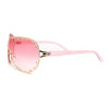 Show Light Rhinetone Shield Wrap Racer Metal Rim Sunglasses