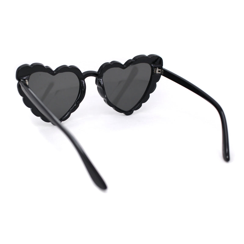 Womens Lace Petal Rim Heart Shape Cat Eye Plastic Sunglasses