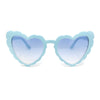 Womens Lace Petal Rim Heart Shape Cat Eye Plastic Sunglasses