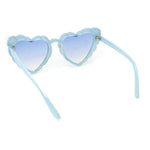 Womens Lace Petal Rim Heart Shape Cat Eye Plastic Sunglasses