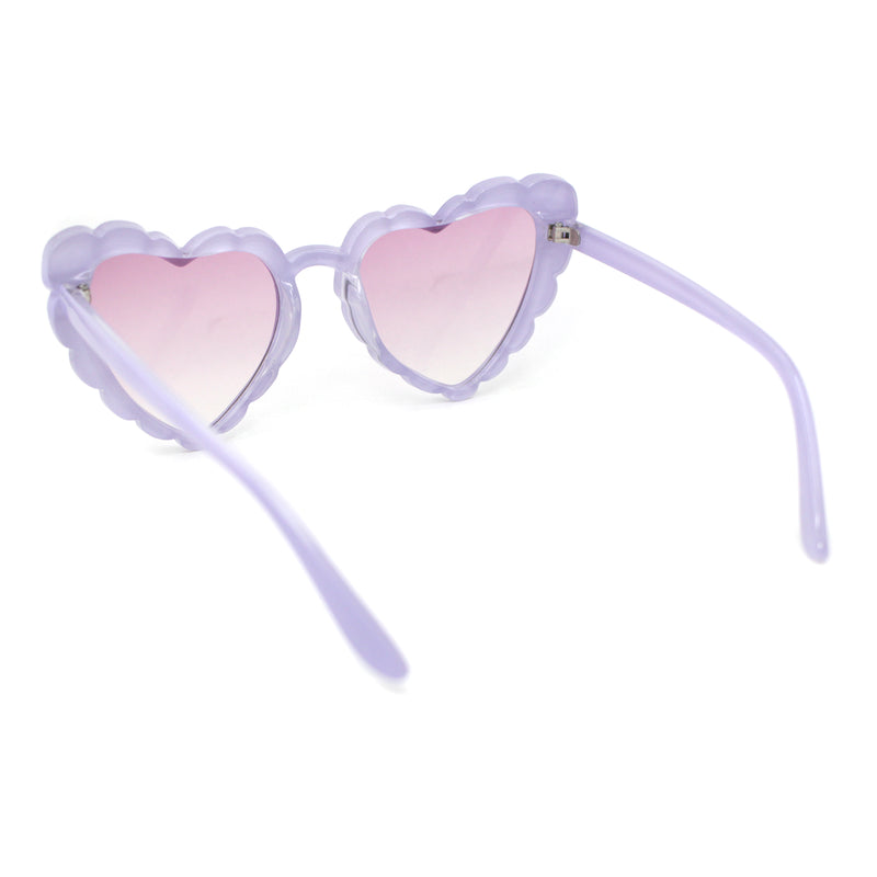 Womens Lace Petal Rim Heart Shape Cat Eye Plastic Sunglasses